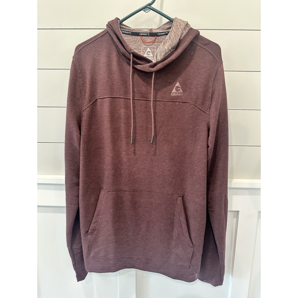 Gerry Mens Hoodie Burgundy Performance Long Sleeve Hooded Sweatshirt Men's‎